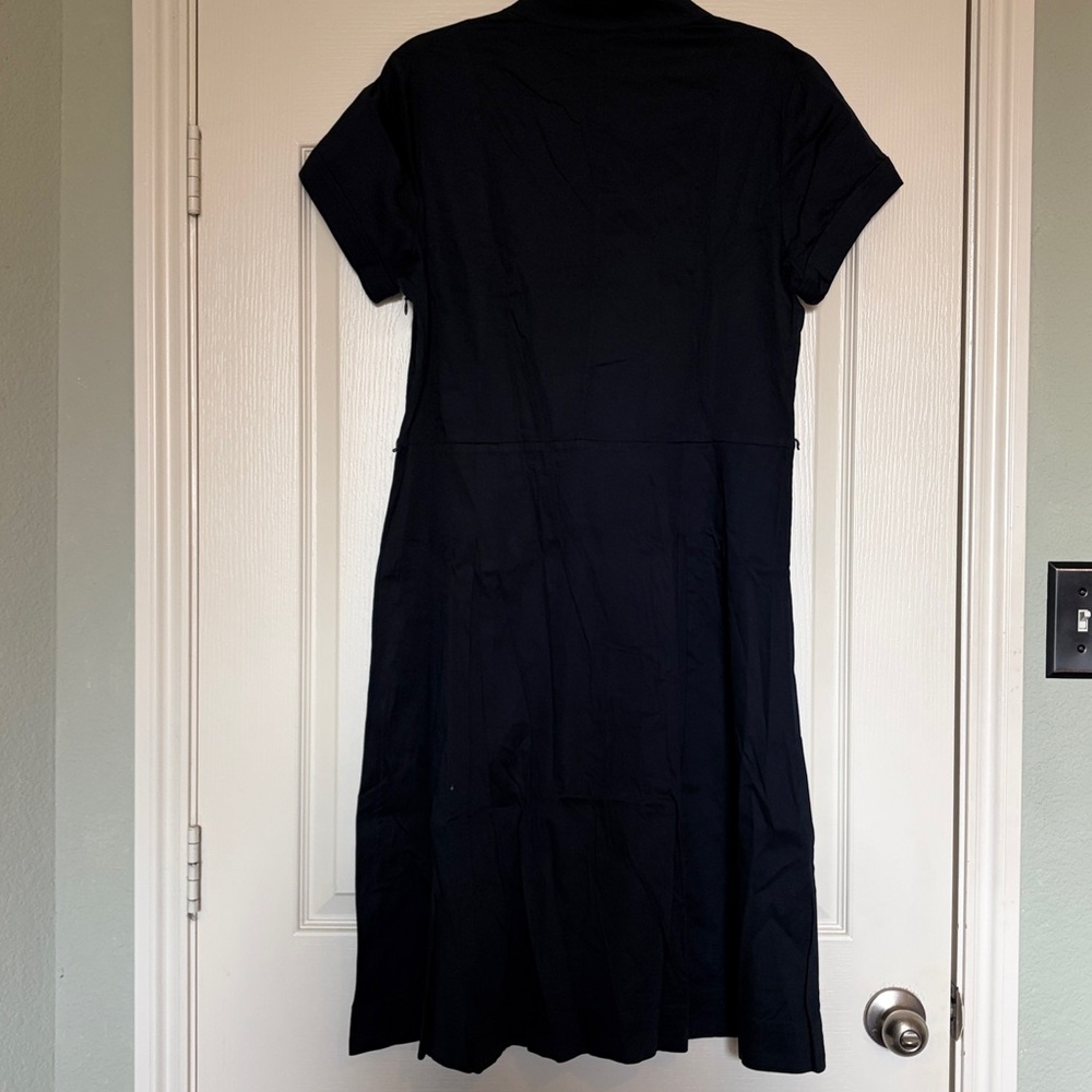 Talbots Navy Midi Dress fit and flare skirt sz 14 - Picture 5 of 9